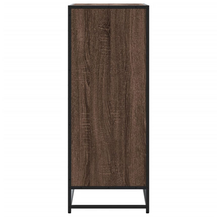 skoskab 75x38x97,5 cm konstrueret træ og metal brun egetræ