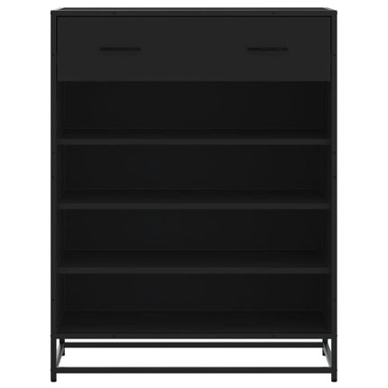 skoskab 75x38x97,5 cm konstrueret træ og metal sort