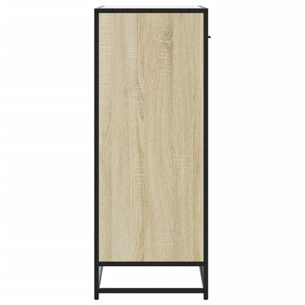 skoskab 75x38x97,5 cm konstrueret træ og metal sonoma-eg