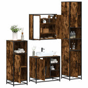 møbelsæt til badeværelse 4 dele konstrueret træ røget sonoma-eg