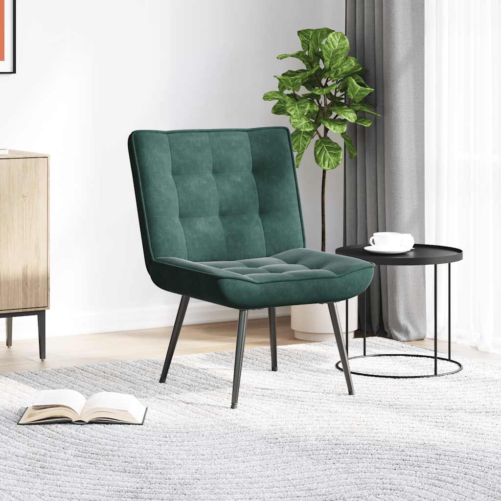 lænestol 64x74x84 cm fløjl mørkegrøn