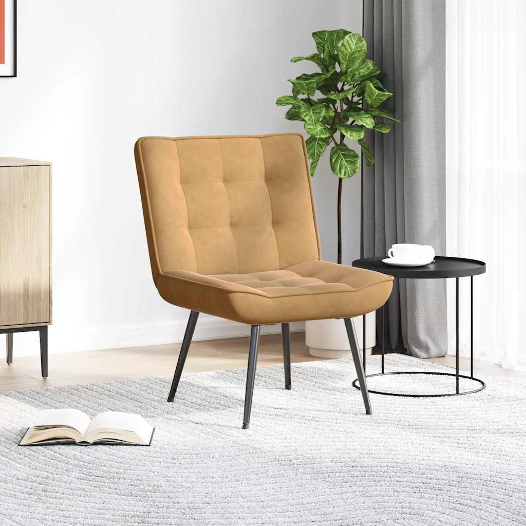 lænestol 64x74x84 cm fløjl brun