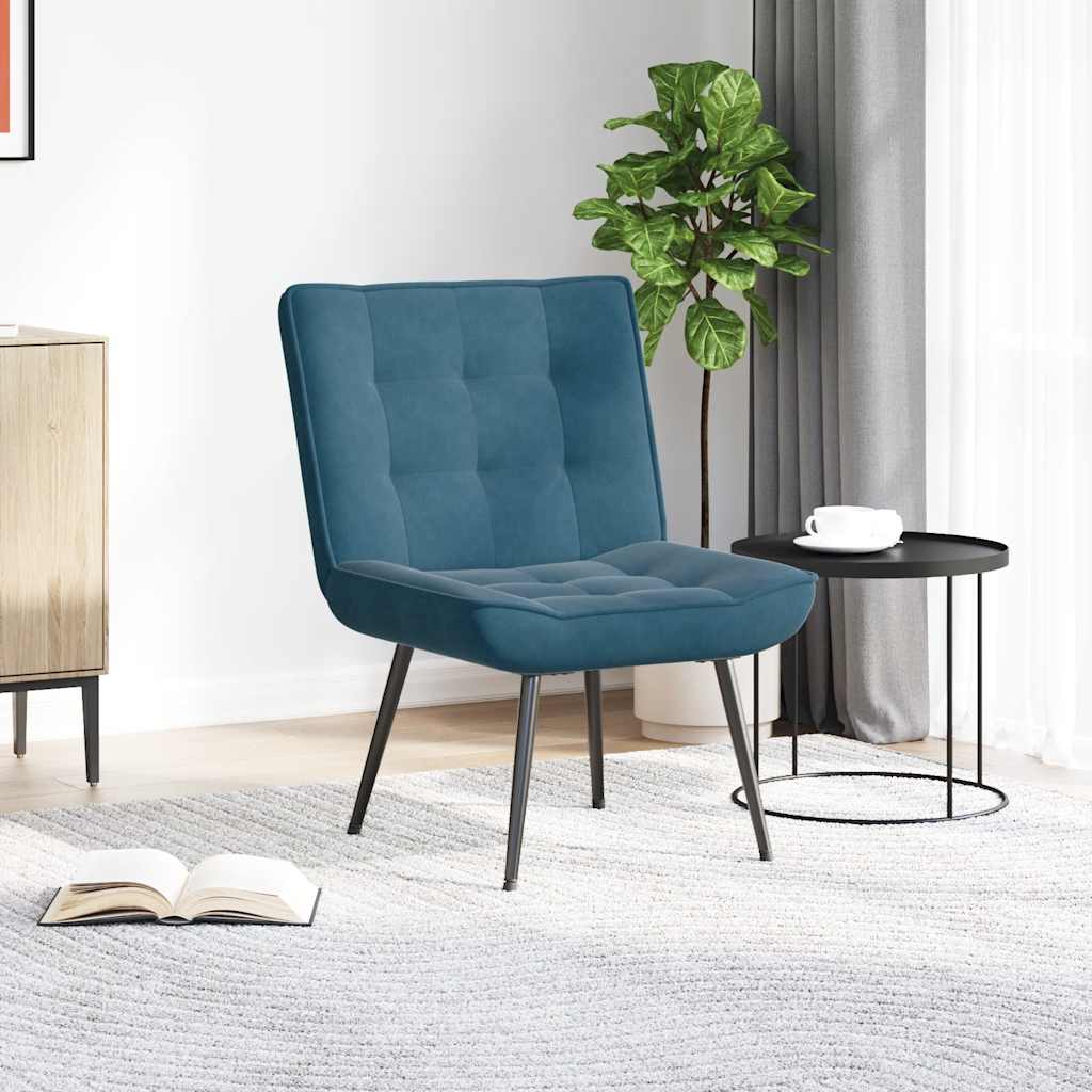 lænestol 64x74x84 cm fløjl blå