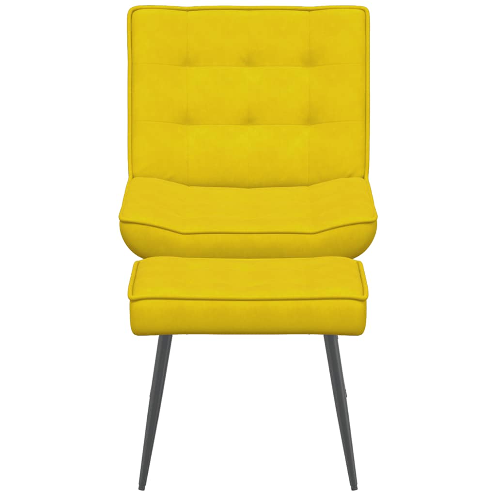 lænestol med fodskammel gul fløjl