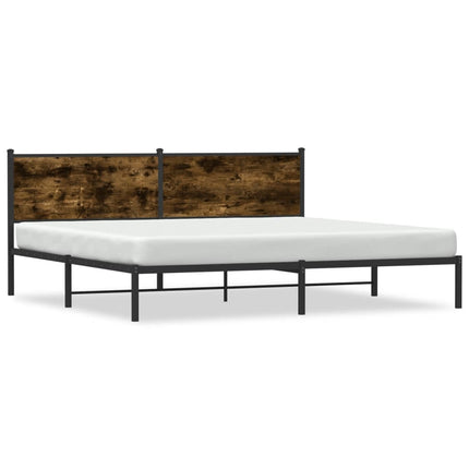 sengeramme uden madras 200x200 cm metal røget egetræsfarve