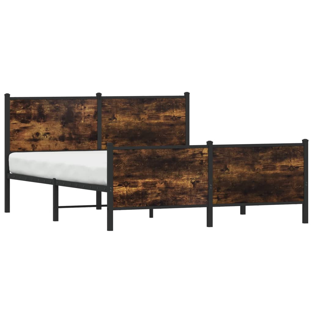 sengeramme uden madras 140x200 cm metal røget egetræsfarve