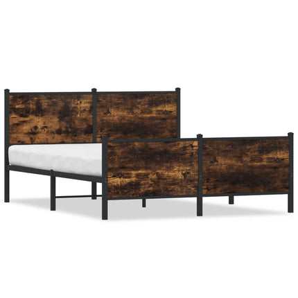 sengeramme uden madras 150x200 cm metal røget egetræsfarve