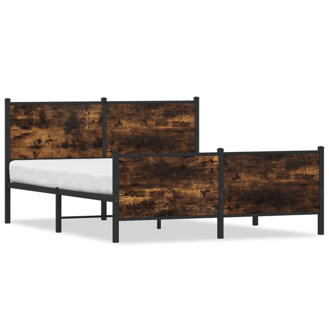 sengeramme uden madras 150x200 cm metal røget egetræsfarve