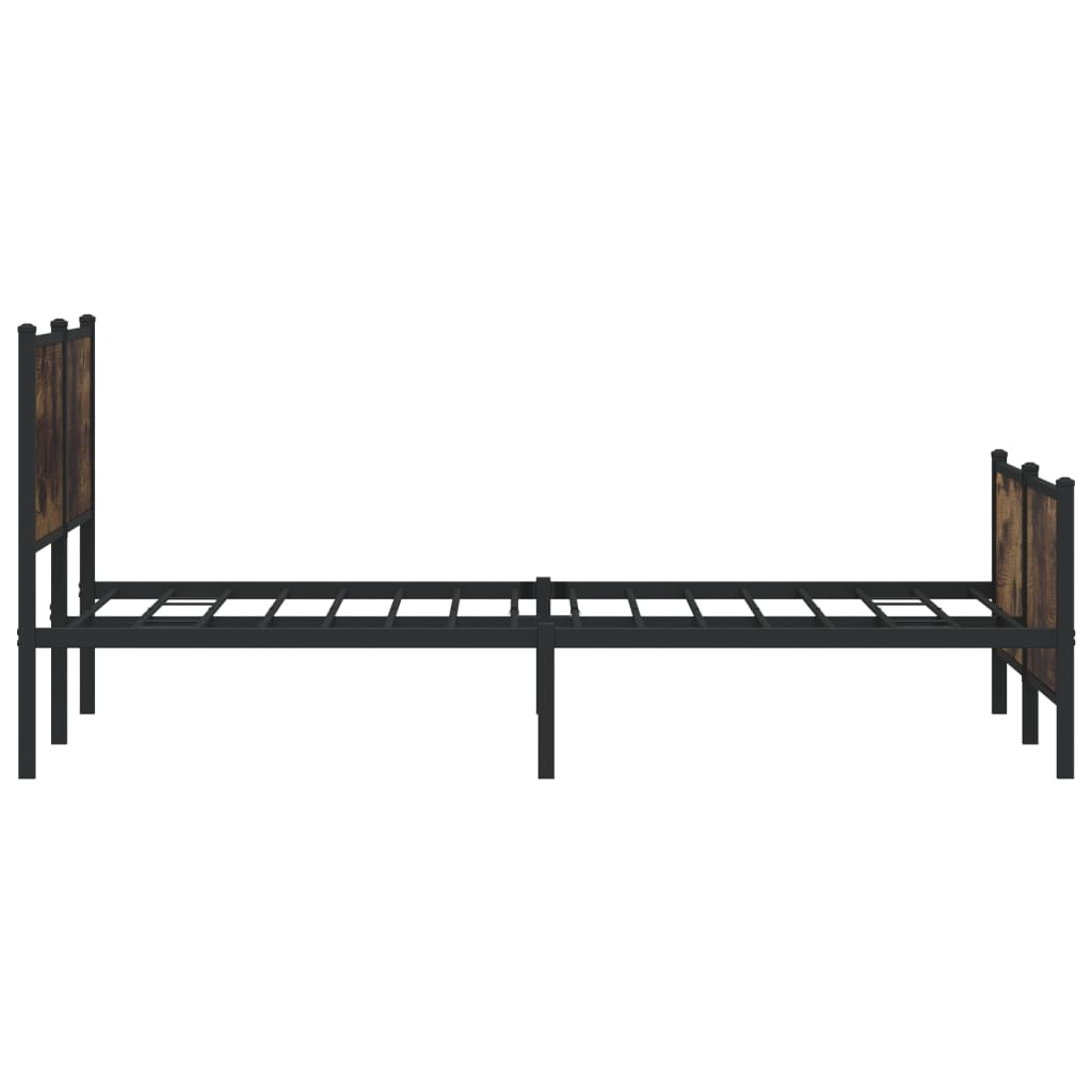 sengeramme uden madras 183x213 cm metal røget egetræsfarve