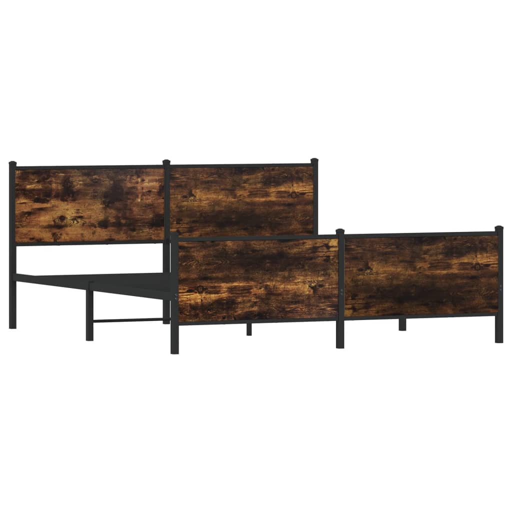 sengeramme uden madras 193x203 cm metal røget egetræsfarve