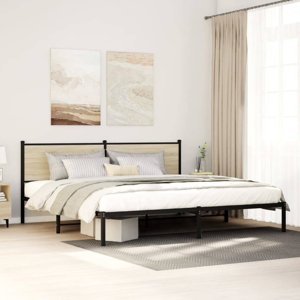 sengeramme uden madras 200x200 cm metal sonoma-eg