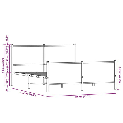 sengeramme uden madras 140x200 cm metal sonoma-eg