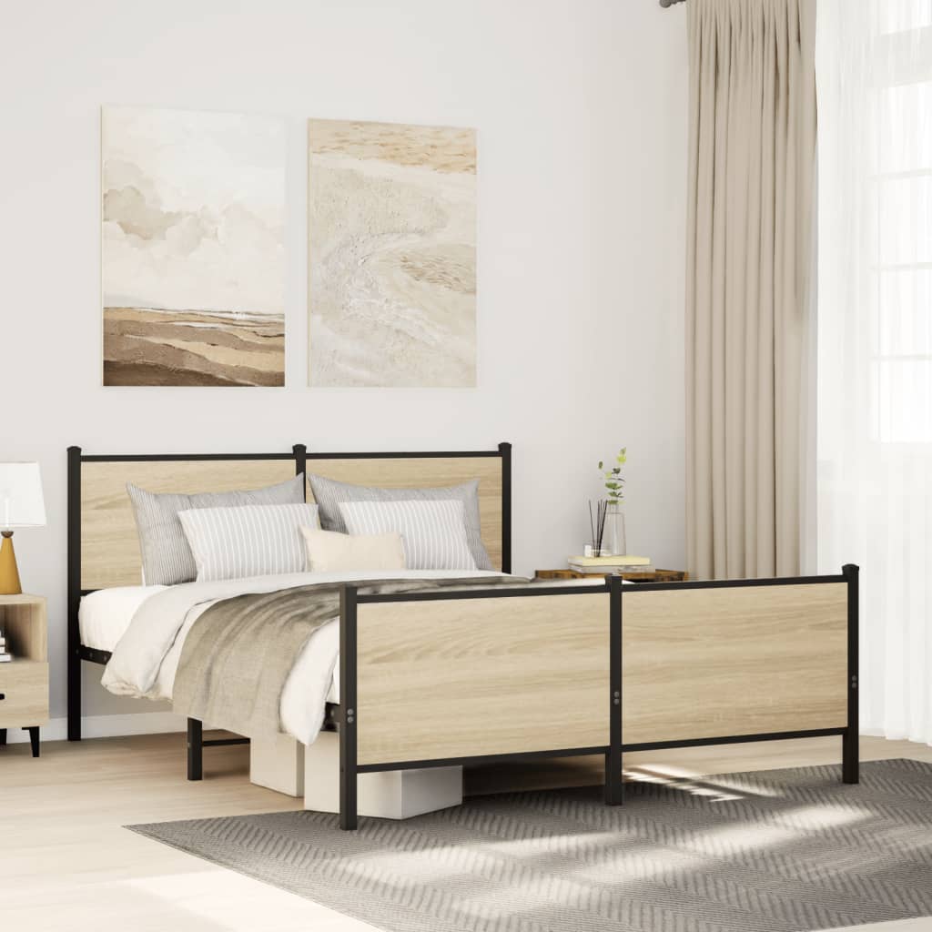 sengeramme uden madras 150x200 cm metal sonoma-eg
