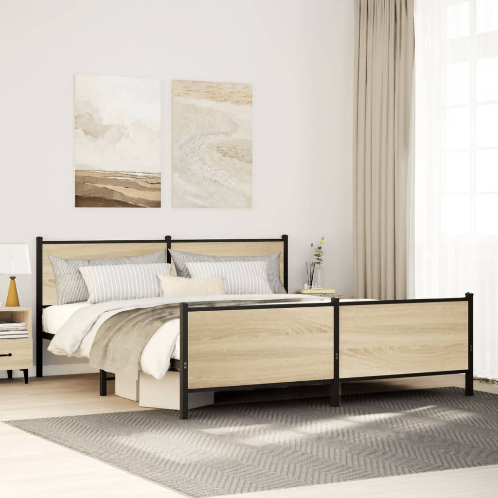 sengeramme uden madras 200x200 cm metal sonoma-eg