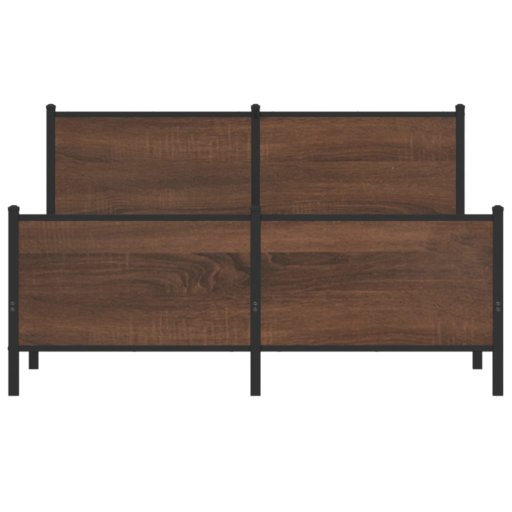 sengeramme 140x190 cm uden madras metal brun egetræsfarve