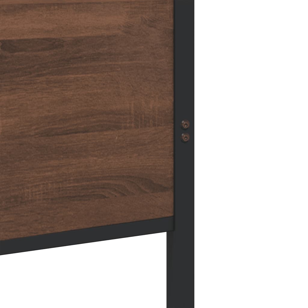 sengeramme 140x190 cm uden madras metal brun egetræsfarve
