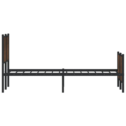 sengeramme uden madras 150x200 cm metal brun egetræsfarve