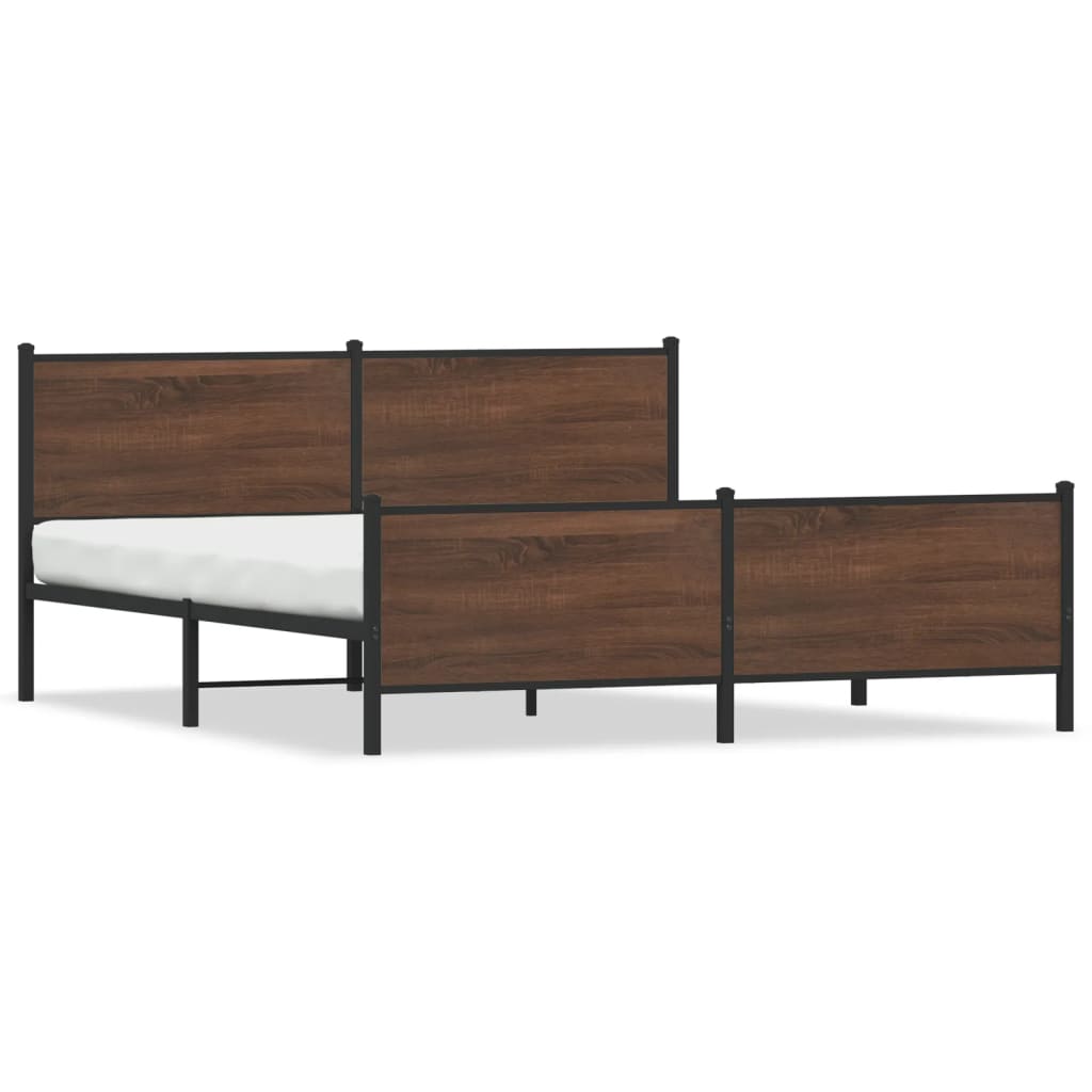sengeramme uden madras 180x200 cm metal brun egetræsfarve