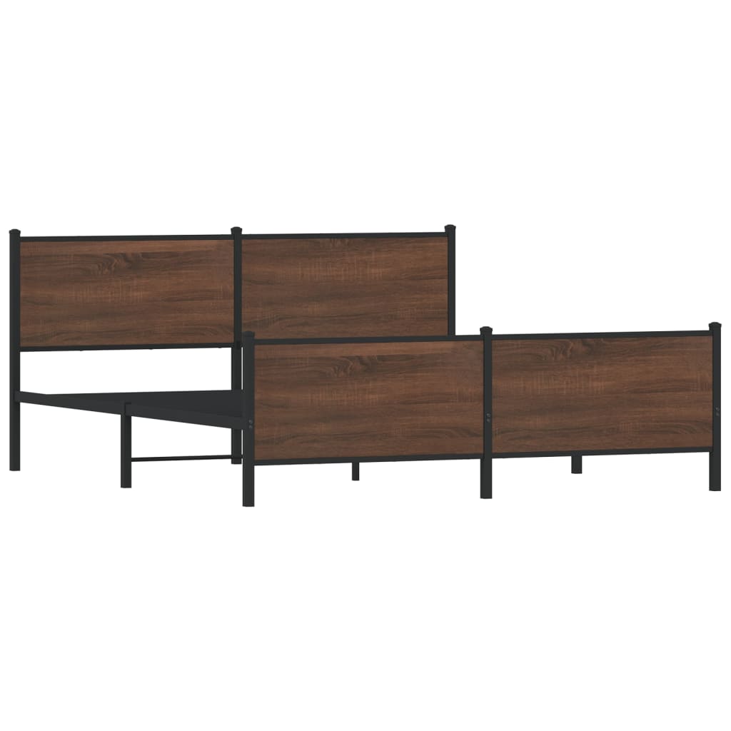 sengeramme uden madras 180x200 cm metal brun egetræsfarve