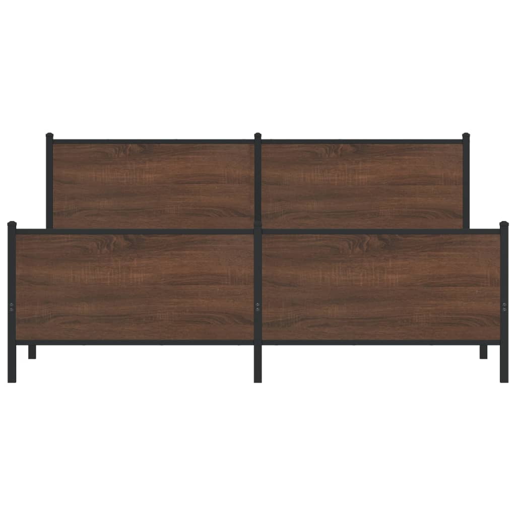 sengeramme uden madras 180x200 cm metal brun egetræsfarve