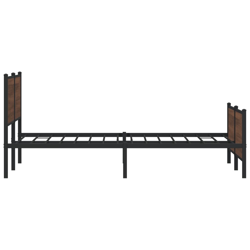 sengeramme uden madras 180x200 cm metal brun egetræsfarve