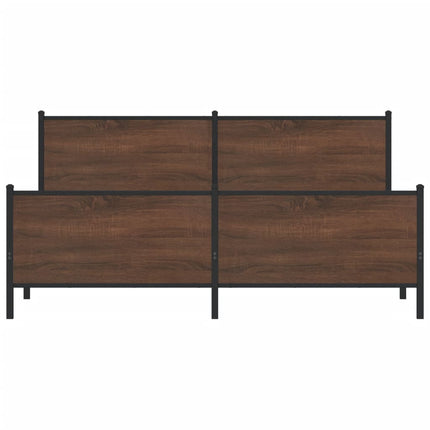 sengeramme uden madras 183x213 cm metal brun egetræsfarve