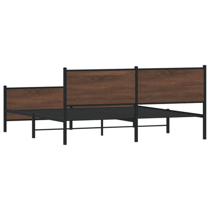 sengeramme uden madras 193x203 cm metal brun egetræsfarve