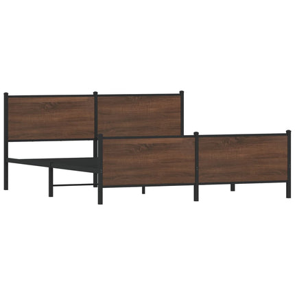 sengeramme uden madras 200x200 cm metal brun egetræsfarve