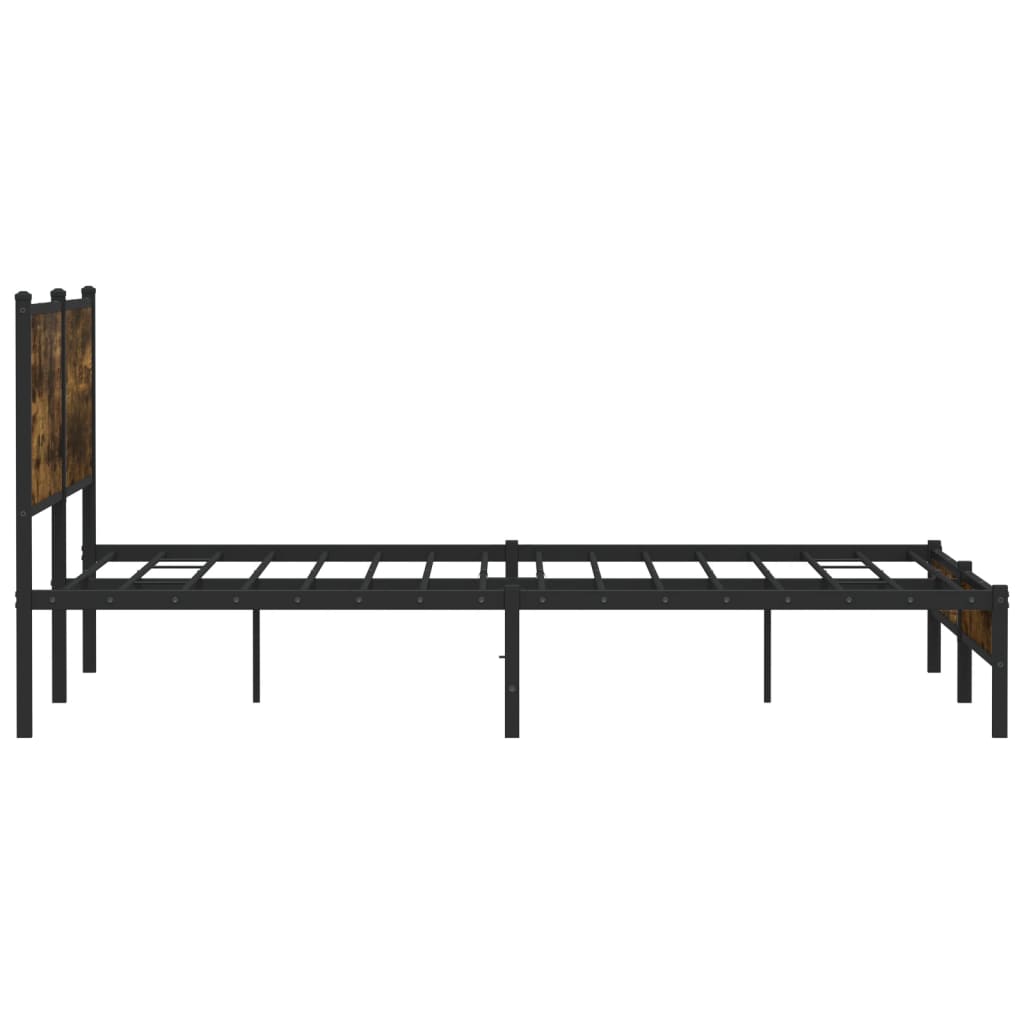sengeramme uden madras 183x213 cm metal røget egetræsfarve