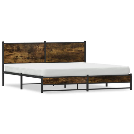 sengeramme uden madras 183x213 cm metal røget egetræsfarve