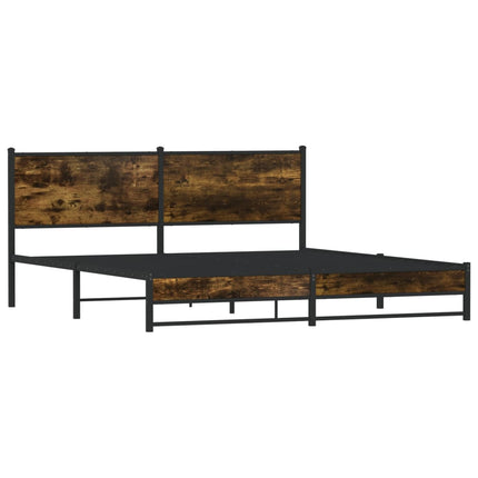 sengeramme uden madras 183x213 cm metal røget egetræsfarve