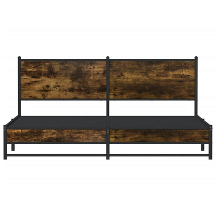 sengeramme uden madras 183x213 cm metal røget egetræsfarve