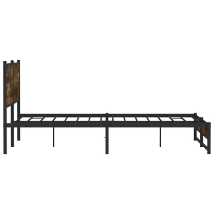 sengeramme uden madras 183x213 cm metal røget egetræsfarve