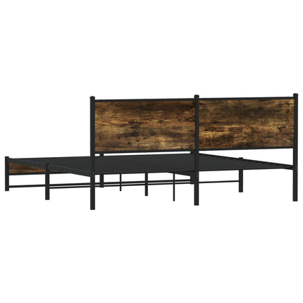 sengeramme uden madras 183x213 cm metal røget egetræsfarve