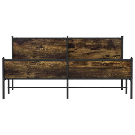 sengeramme uden madras 183x213 cm metal røget egetræsfarve