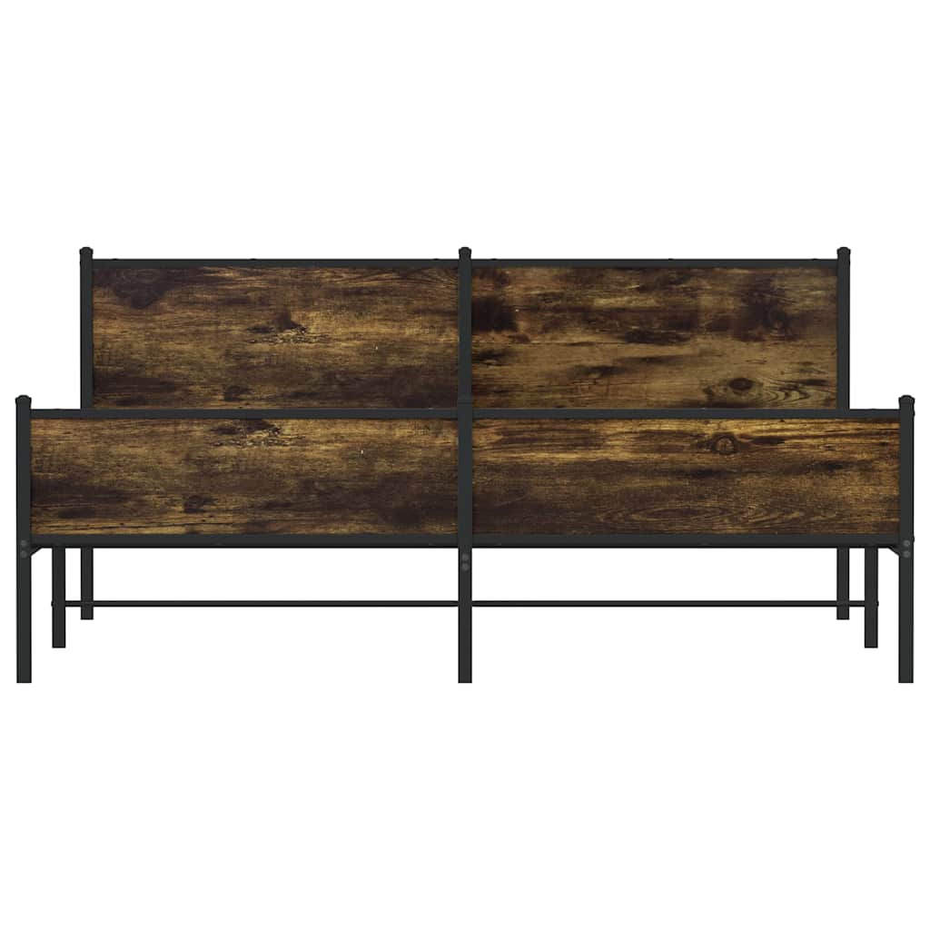 sengeramme uden madras 183x213 cm metal røget egetræsfarve