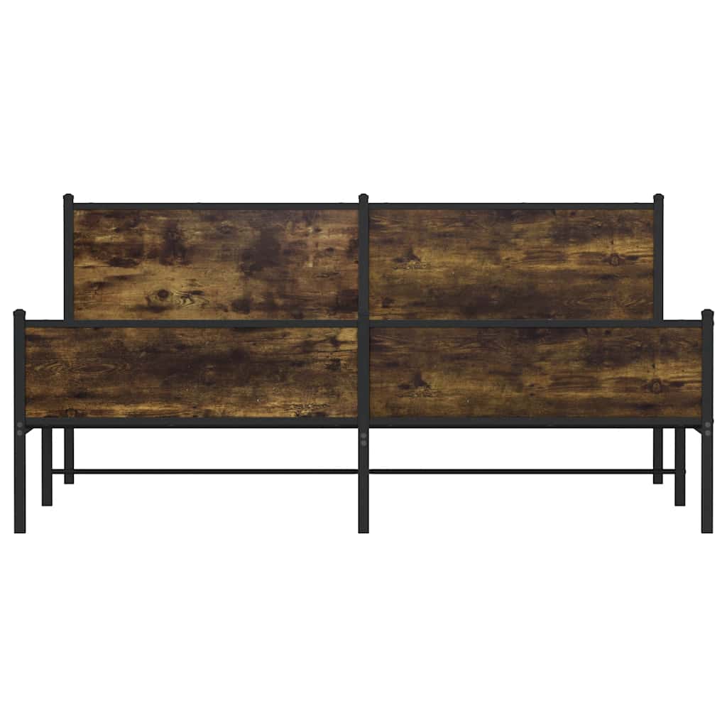 sengeramme uden madras 193x203 cm metal røget egetræsfarve