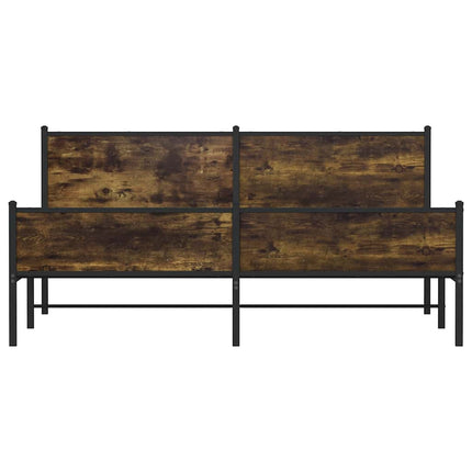 sengeramme uden madras 200x200 cm metal røget egetræsfarve