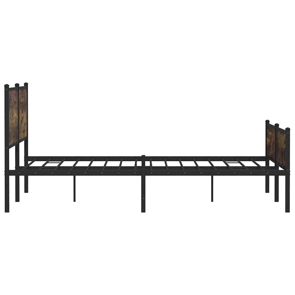 sengeramme uden madras 200x200 cm metal røget egetræsfarve