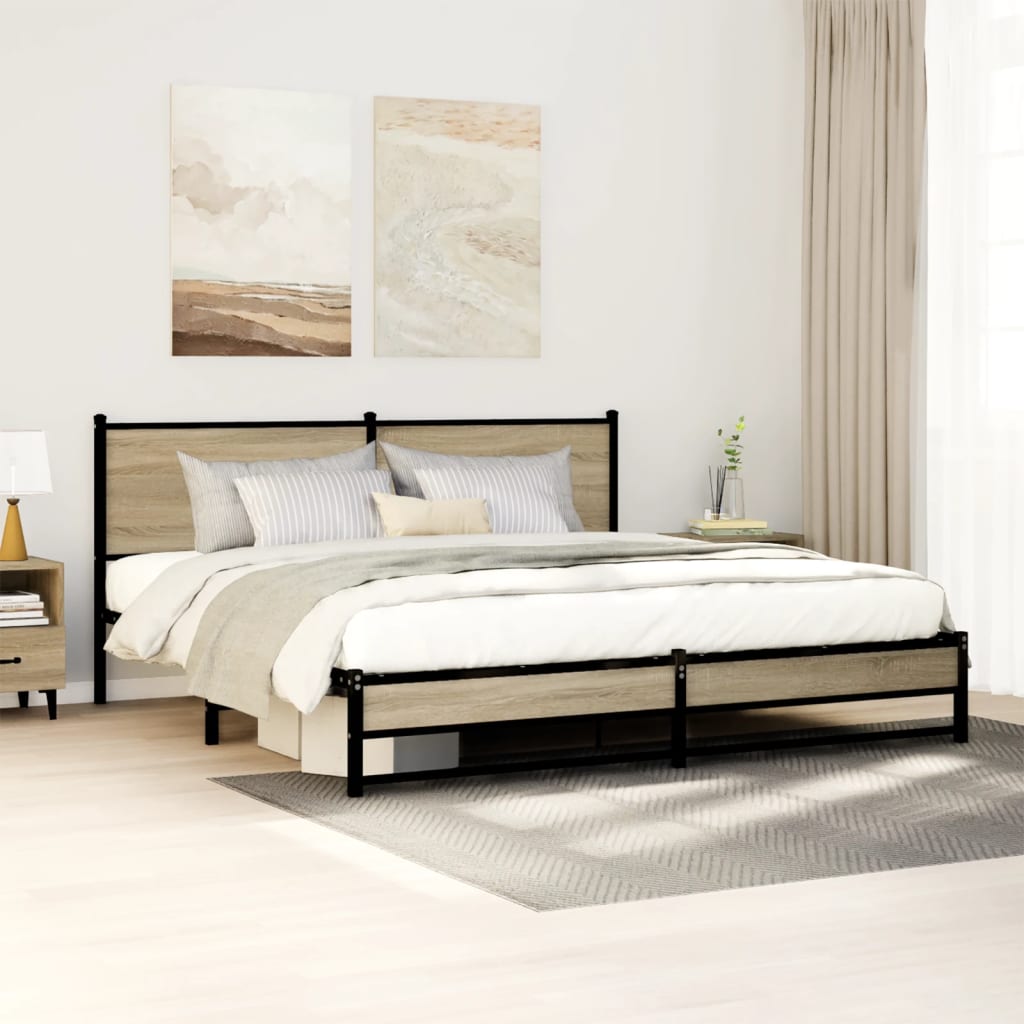 sengeramme uden madras 180x200 cm metal sonoma-eg