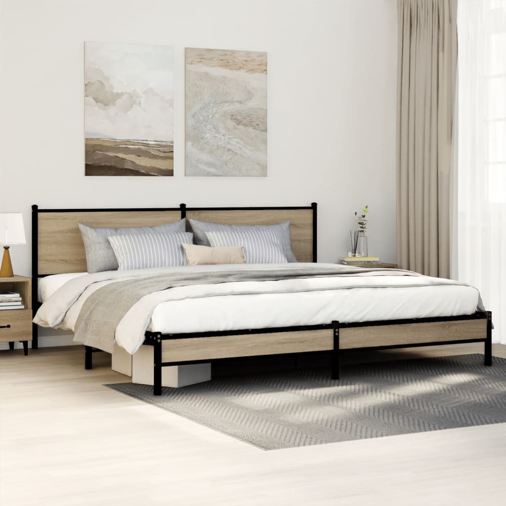 sengeramme uden madras 200x200 cm metal sonoma-eg
