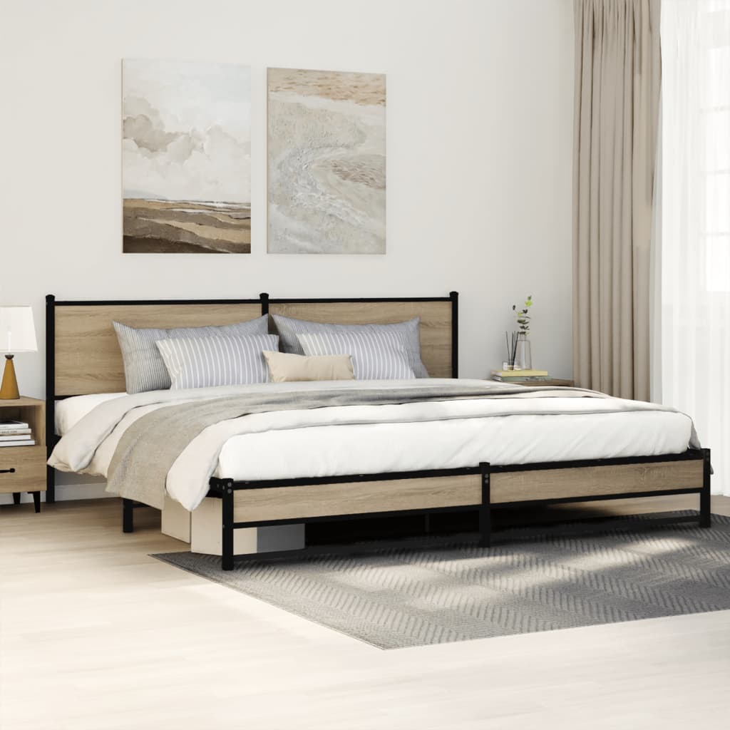 sengeramme uden madras 193x203 cm metal sonoma-eg