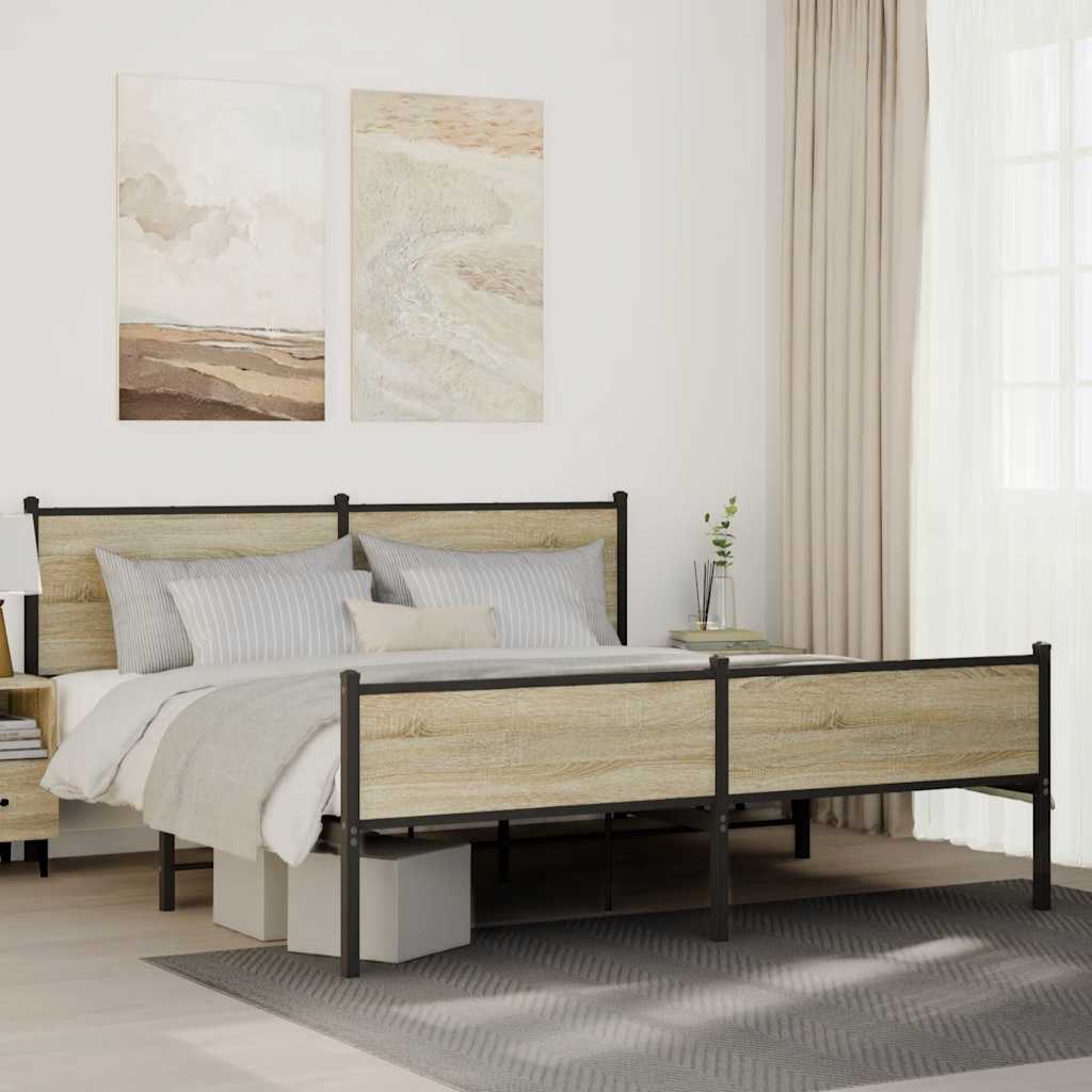 sengeramme uden madras 160x200 cm metal sonoma-eg