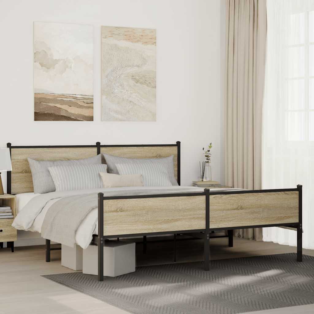 sengeramme uden madras 183x213 cm metal sonoma-eg