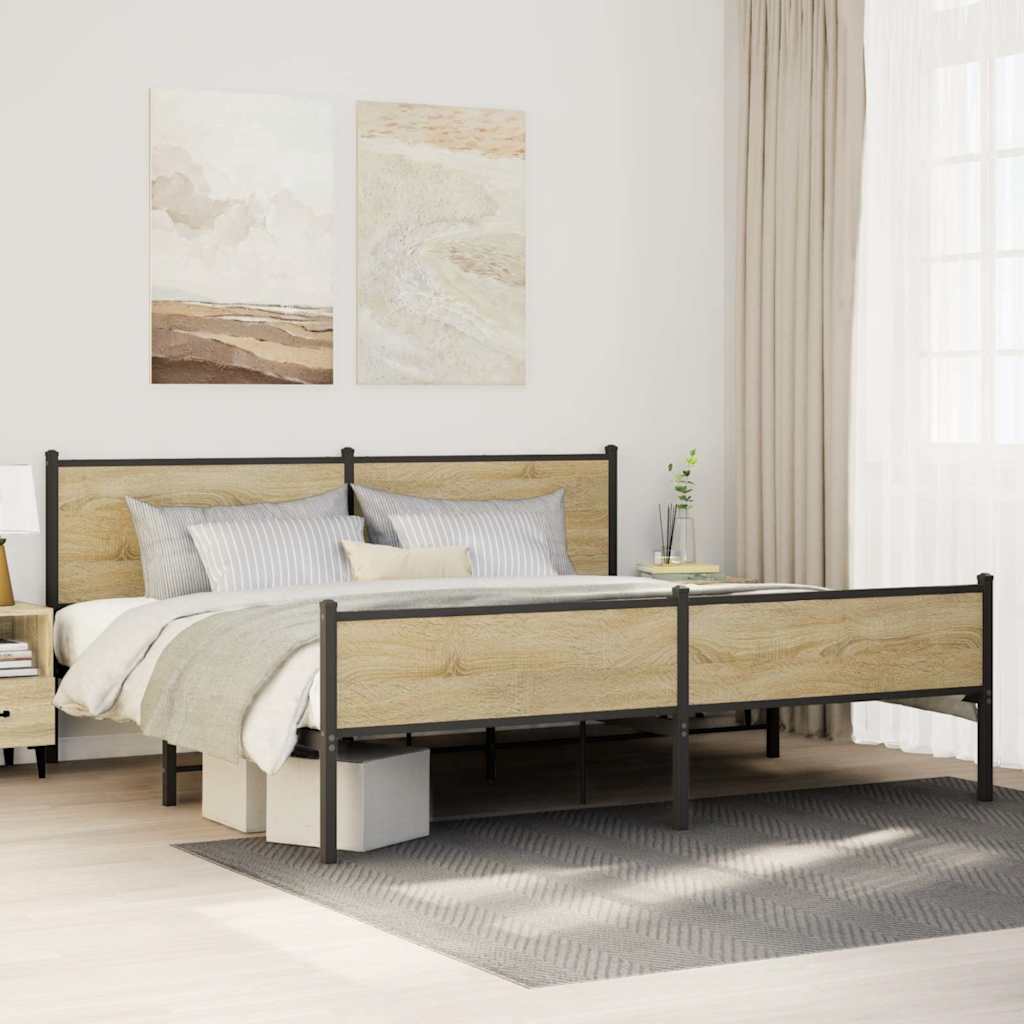 sengeramme uden madras 193x203 cm metal sonoma-eg