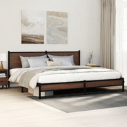 sengeramme uden madras 193x203 cm metal brun egetræsfarve