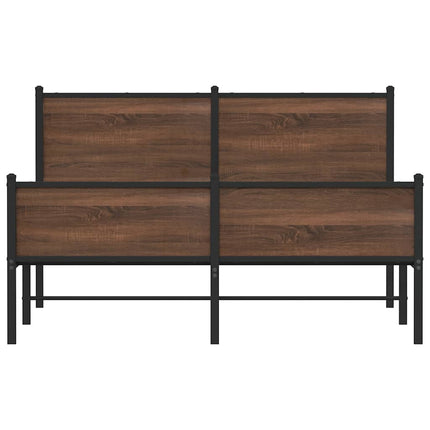 sengeramme uden madras 150x200 cm metal brun egetræsfarve