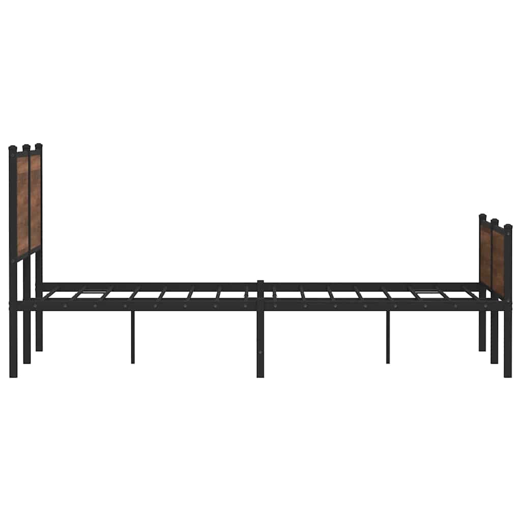 sengeramme uden madras 150x200 cm metal brun egetræsfarve
