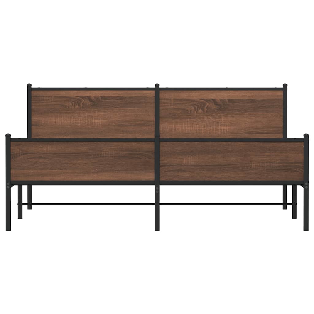 sengeramme uden madras 180x200 cm metal brun egetræsfarve