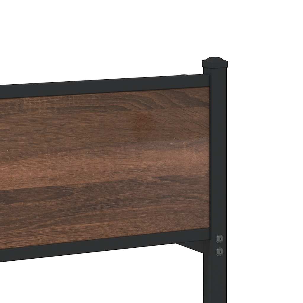 sengeramme uden madras 180x200 cm metal brun egetræsfarve
